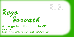 rego horvath business card